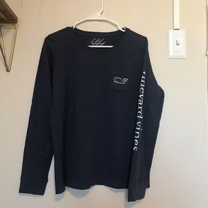 Vineyard Vines Navy Blue Long-Sleeve Cotton Shirt